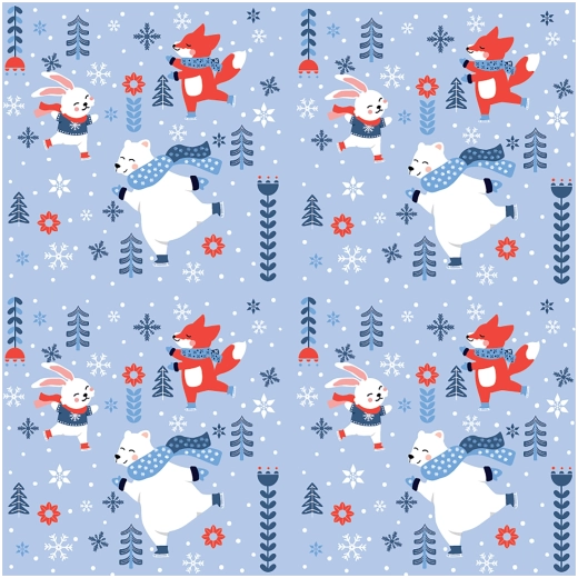 Servietter Vinterglæder med dyr, 3-lags 33 × 33 cm