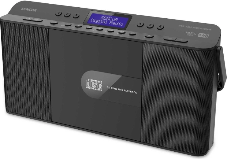Sencor vertikal boombox med DAB+, Bluetooth og CD
