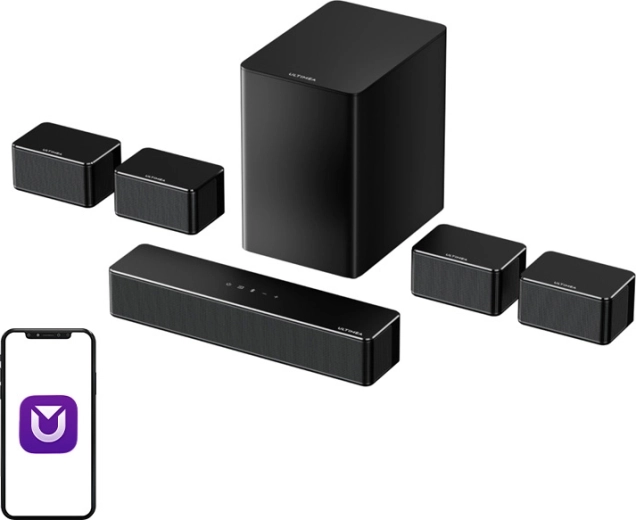 Soundbar ULTIMEA Poseidon D70 med subwoofer og 7.1 surround