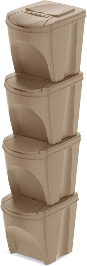 Sæt af sorteringsspande Sortibox Eco Wood 4×25 l – naturo eco
