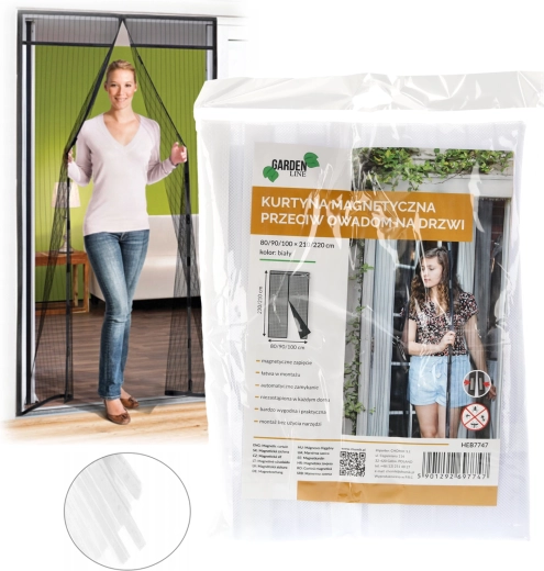 Magnetisk insektnet til døre, hvid