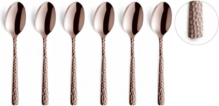 Rustfri mokkaskeer Amefa Felicity, 6 stk., lyserøde