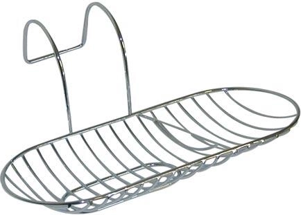 Hængende oval sæbeskål til badekar, 28 × 12,5 cm, krom