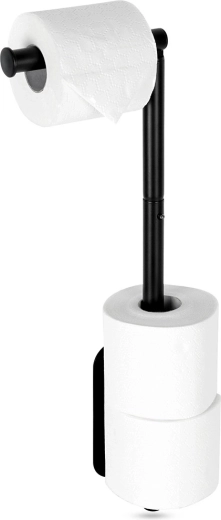 Vægmonteret toiletpapirholder i rustfrit stål, sort, 46,5 cm