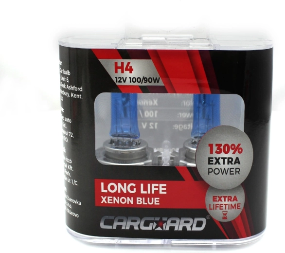 Halogenpære CARGUARD H4 Long Life Xenon Blue 12 V 100/90 W - 1 stk.