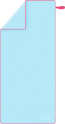 Hurtigttørrende mikrofiberhåndklæde NILS, lyseblå/lyserød