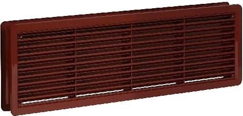 Ventilationsdørgitter 400 × 130 mm, brun, plast (2 stk.)