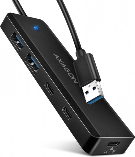 Axagon Travel kompakt 4-port USB-hub 5 Gb/s (2× USB-A, 2× USB-C)