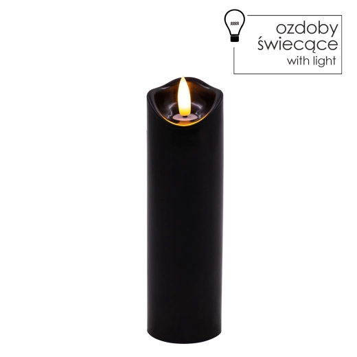 Sort LED-lys med flimrende flamme 5 × 17,5 cm