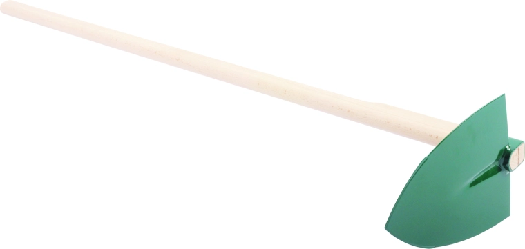 Hjerteformet hakke med træskaft 120 cm, bredde 140 mm