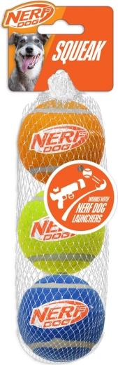 Nerf Dog pibende tennisbolde til hunde 3 stk.