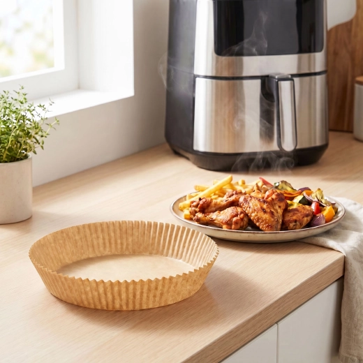 Bagepapir til airfryer, rundt, 23 cm, 50 stk.