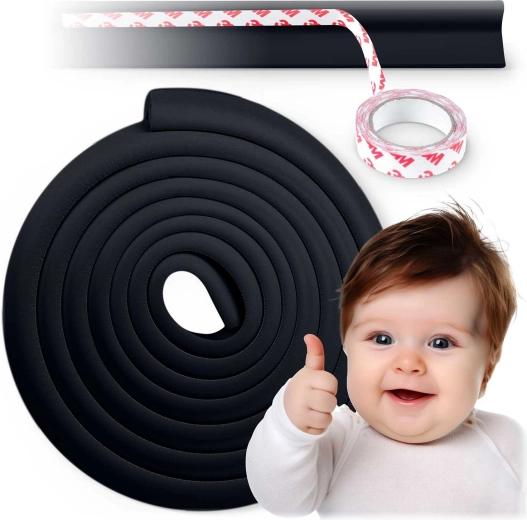 Beskyttende skumpakning til kanter RICOKIDS, sort, 6 m