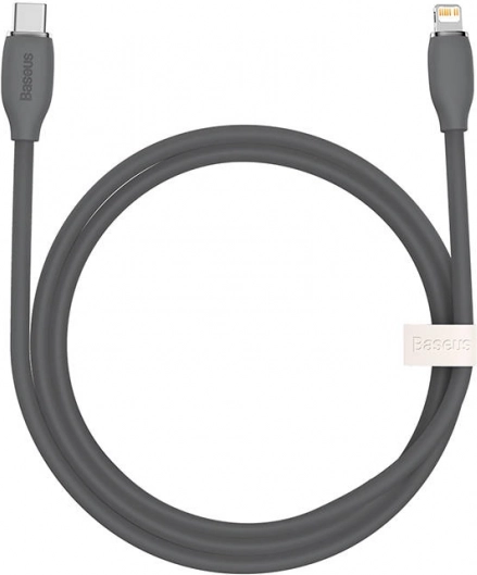 Baseus silikone hurtigopladningskabel USB‑C til Lightning 20W 1,2 m sort