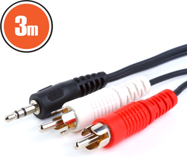 Lydkabel RCA til 3,5 mm stereo-jackstik, 3 m