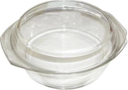 Rund glasbageform med låg 2,5 l, diameter 21 cm