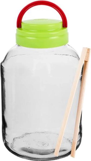 Sylteglas med låg og tang 3 l
