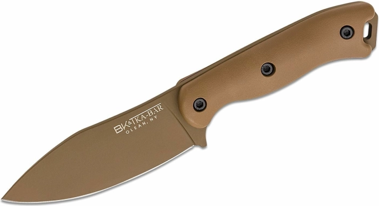 KA-BAR Becker Nessmuk universal kniv 11 cm, sandbrun, Zytel, polymer skede
