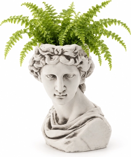 Dekorativ Apollo-buste – blomsterkrukke 25,5 × 20,5 × 31,5 cm