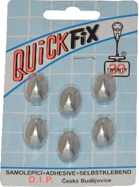 Selvklæbende ovale knager små, sølvfarvede, 6 stk.