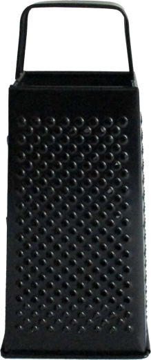 Sort firkantet rivejern i rustfrit stål 21 cm