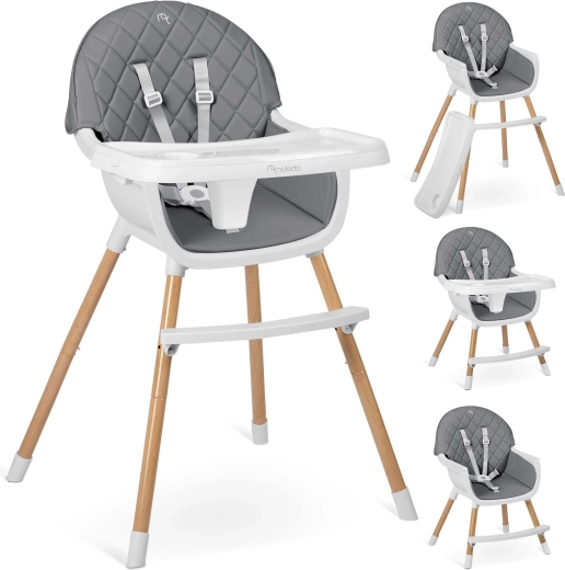 Højstol NUKIDO Lilo grå 3-i-1