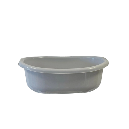 Oval plastskål med håndtag 12 l – grå