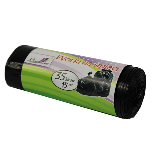 Ekstra stærke sorte affaldsposer med snørelukning 35 l