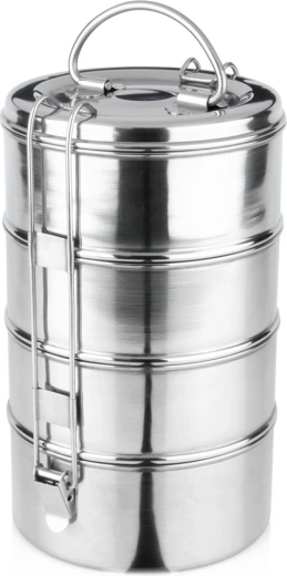Vilde stål-madkasse med 4 etager 4×900 ml
