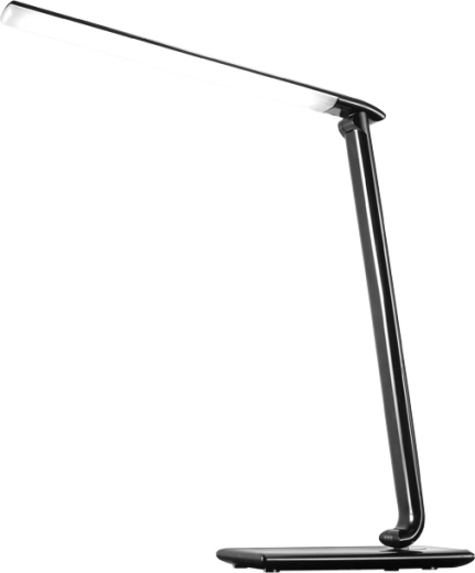 Solight dæmpbar LED-bordlampe 12 W med valg af lysfarve og USB, sort blank