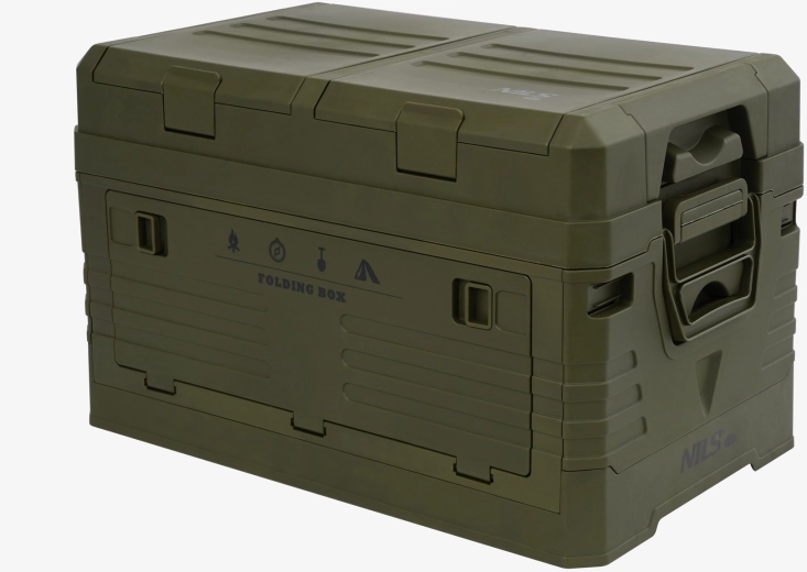 Sammenklappelig opbevaringsboks med låg NILS Camp 42 l grøn