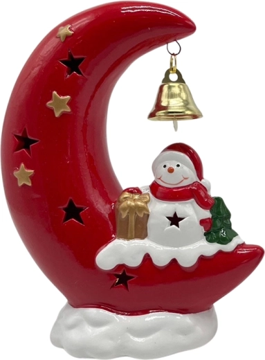 Keramisk snemand på månen med LED-belysning