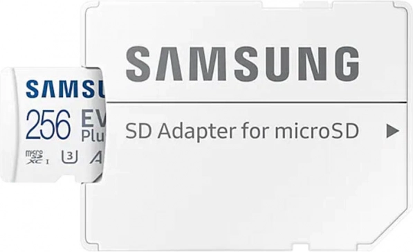 Samsung EVO Plus 256GB microSD hukommelseskort med adapter