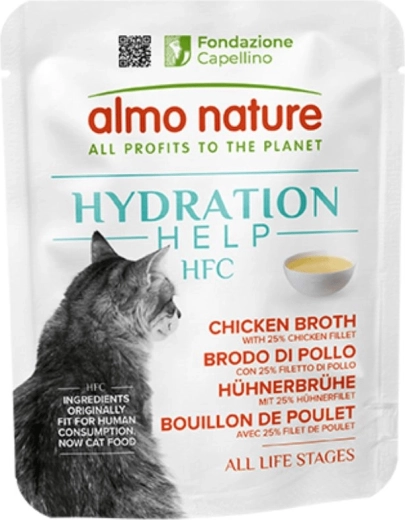 Almo Nature HFC Hydratation Help til katte – kyllingebouillon 50 g