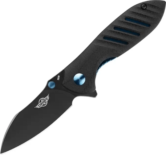 Oknife Mini Drever sort lommekniv 6,4 cm med G10-greb