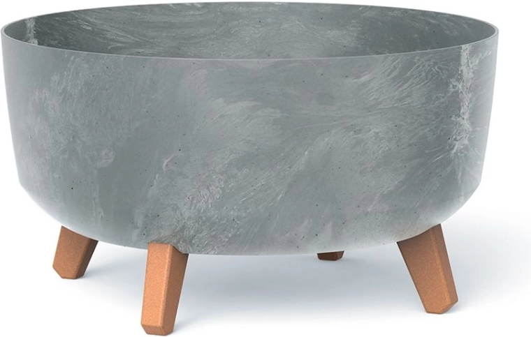 Blomsterkrukke Prosperplast Gracia Low med betoneffekt 38 cm, grå