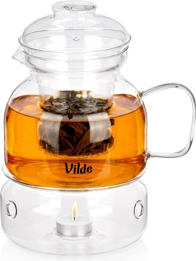 Glastekande med filter og varmer 1,5 l Vilde