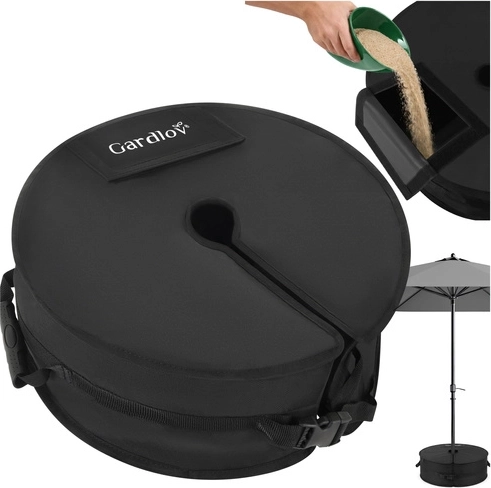 Sandfyldt ballasttaske til parasol Gardlov, 40 kg, 48 cm, sort