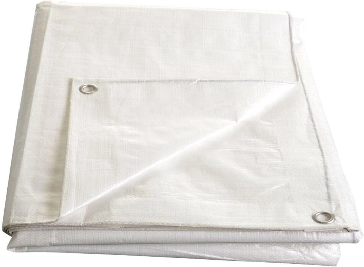 Hvid lamineret presenning med øjer 2 × 3 m, 140 g/m²