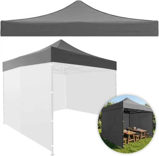 Reserve-tagdug 3 × 3 m til havepavillon 420D PVC, grå, MultiGarden