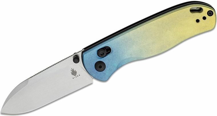 Kizer Drop Bear lommekniv 7,6 cm, flerfarvet titanium med clips