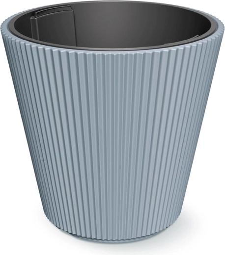 Plastkrukke med riflede sider 46,7 cm i lysegrå med indsats