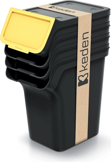 Stablet sæt affaldssorteringsspande 4×20 l KEDEN STACKBOX