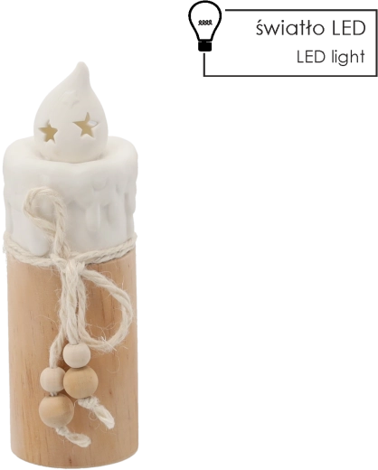 Jule-keramisk LED-lys, 7 × 7 × 19 cm