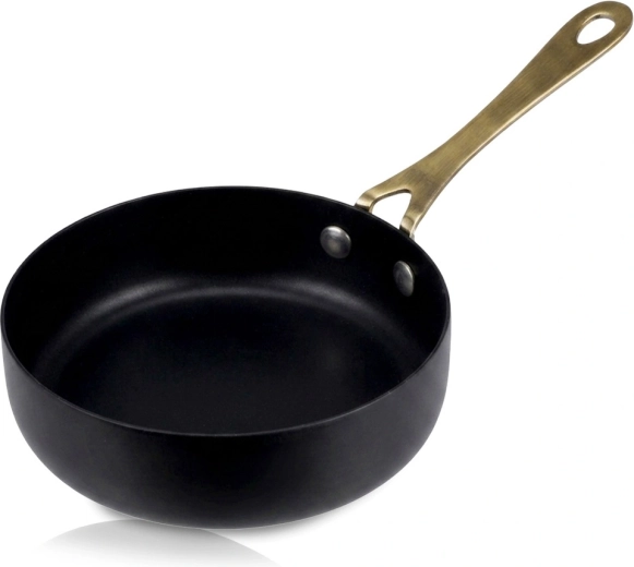 Sort serveringspande i rustfrit stål med langt håndtag 280 ml