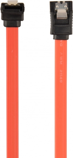 SATA III-datakabel 30 cm med metalclips, lige + vinklet stik