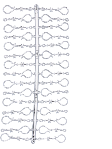 Sæt med 30 sølvfarvede kroge til julepynt