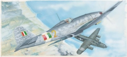 Plastmodel af fly Fiat G.55 1:48