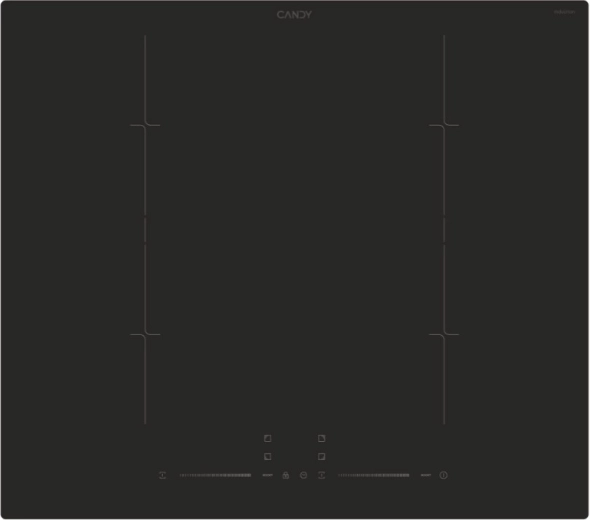 Induktionskogeplade 60 cm med sammenkoblelige zoner og Slider