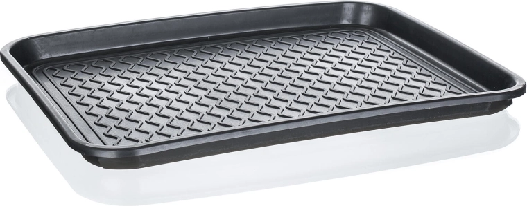 Drypbakke til fodtøj 50 × 38 cm, sort plast